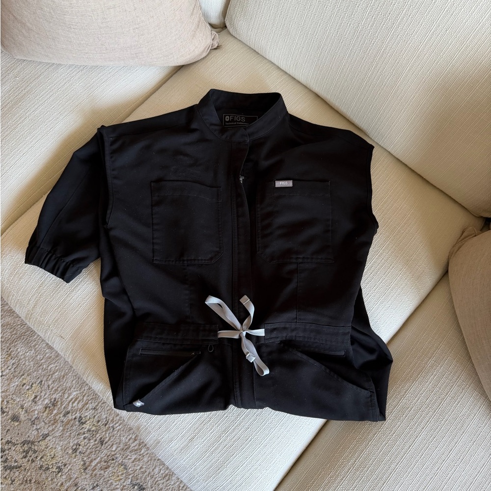 Black Rafaela Figs Cargo ScubJumpsuit XS